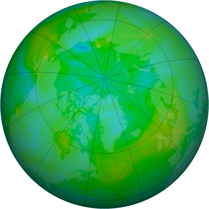 Arctic ozone map for 15 July 2012